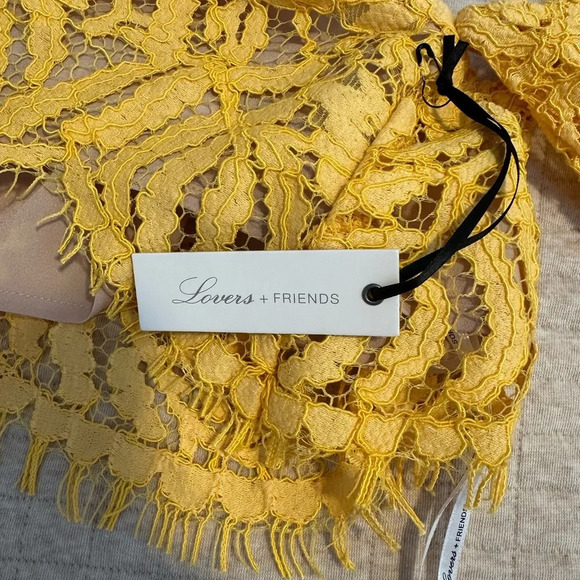 NWT Lovers + Friends Revolve Yellow Lace Thorne Top Golden Yellow XS - Picture 6 of 9